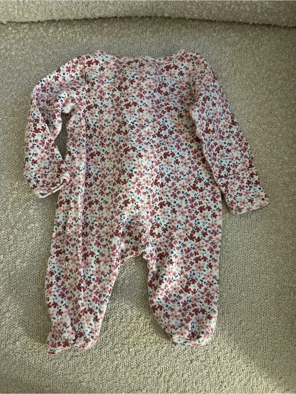 Carter's Floral Zip Footed One-Piece - Pink and Blue Floral